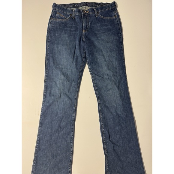 Wrangler Q-Baby Bootcut Dress Jeans Women 7/8x32 Dark Wash mid rise - Picture 2 of 8